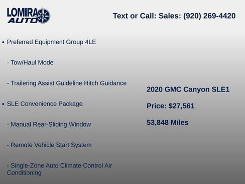 Used 2020 GMC Canyon SLE w/ Elevation Edition AWD/4WD image 6