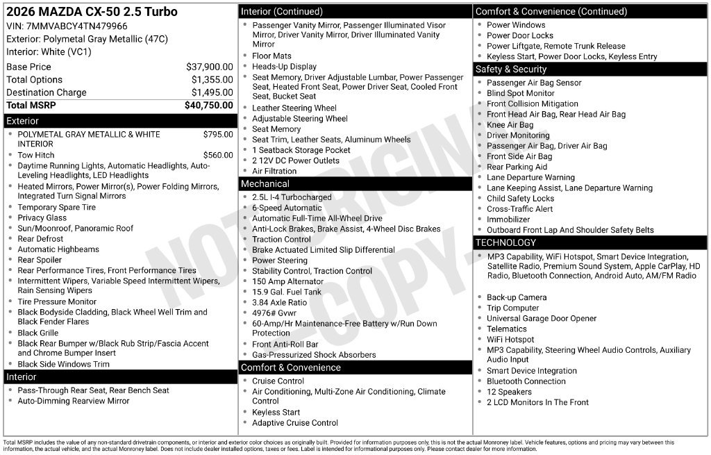 Certified 2026 MAZDA CX-50 AWD 2.5 S image 14