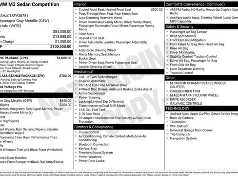 Used 2025 BMW M3 Competition w/ Executive Package AWD/4WD image 6