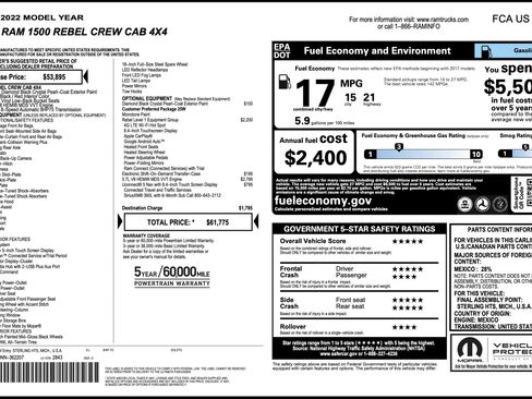 Used 2022 RAM 1500 Rebel w/ Rebel Level 1 Equipment Group image 5