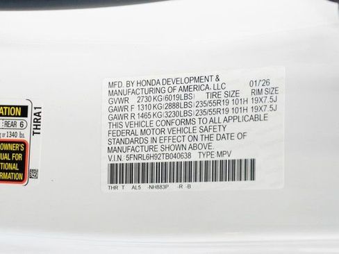 New 2026 Honda Odyssey Elite image 38