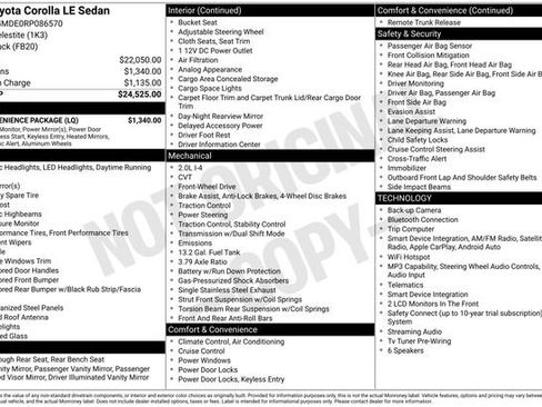 Used 2024 Toyota Corolla LE w/ LE Convenience Package image 26