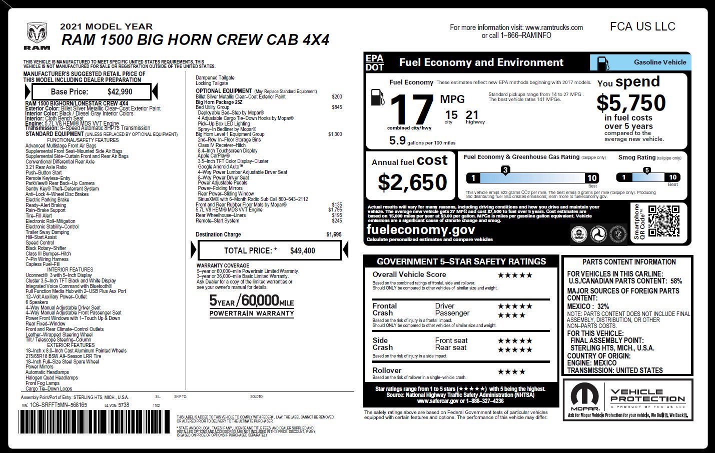 Used 2021 RAM 1500 Big Horn AWD/4WD image 3