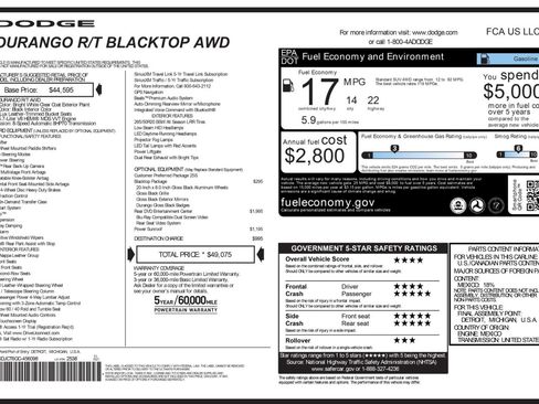 Used 2016 Dodge Durango R/T w/ Blacktop Package image 61