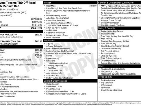 Used 2021 Toyota Tacoma TRD Off-Road w/ Technology Package AWD/4WD image 31