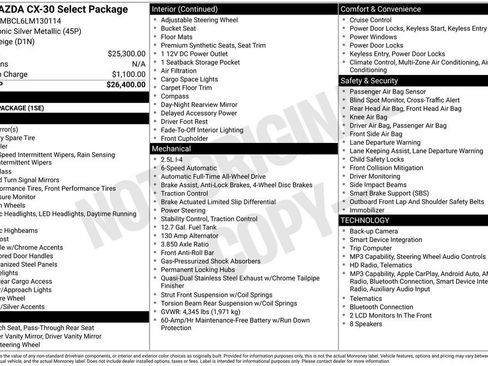 Used 2020 MAZDA CX-30 AWD w/ Select Package image 26