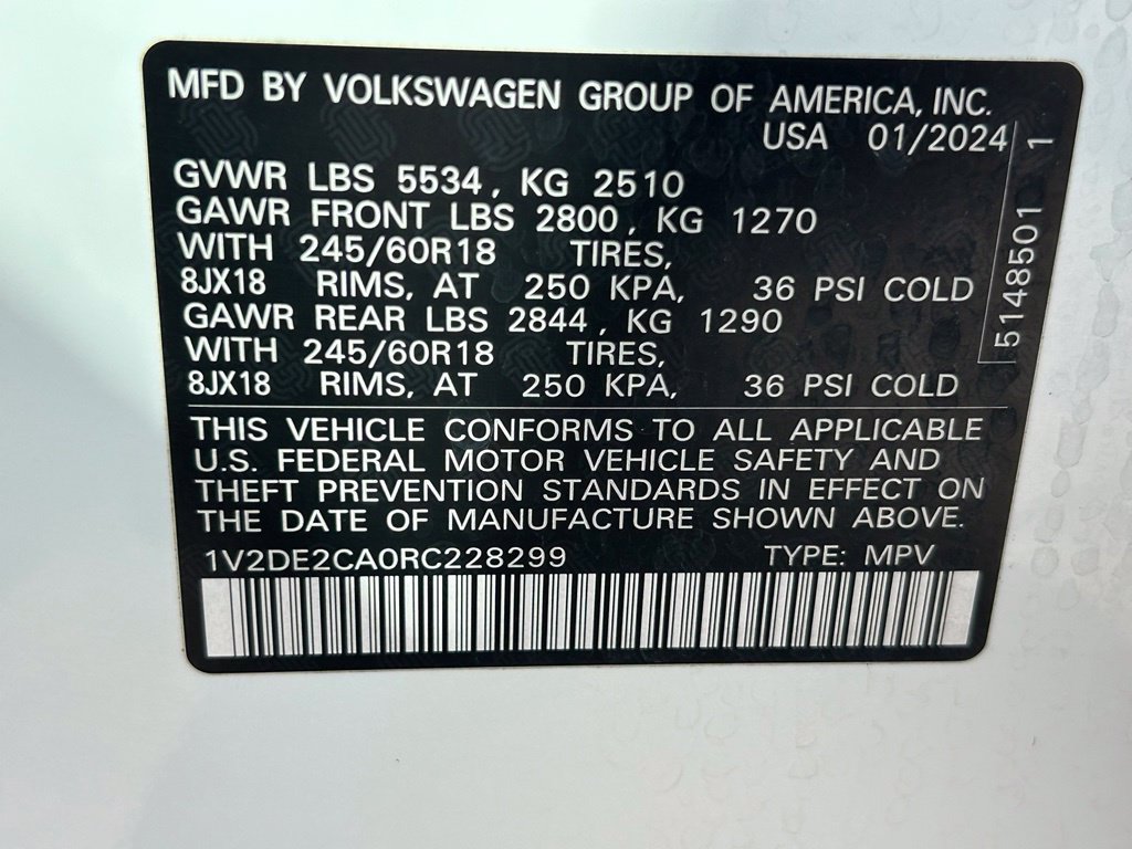 Certified 2024 Volkswagen Atlas Cross Sport SE FWD image 51