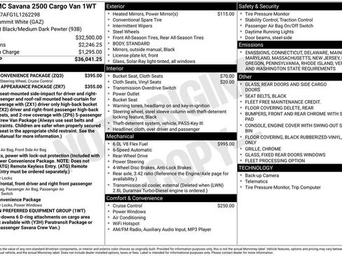 Used 2020 GMC Savana 2500 w/ Driver Convenience Package image 17