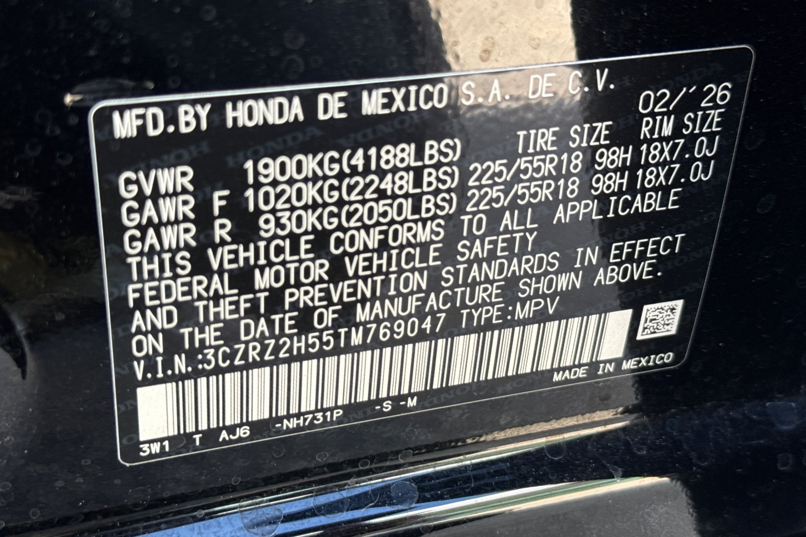 Certified 2026 Honda HR-V Sport image 12
