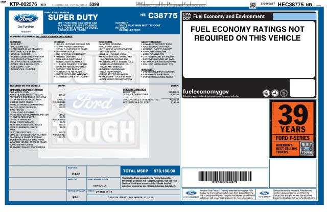 Used 2017 Ford F350 Platinum w/ Platinum Ultimate Package AWD/4WD image 10