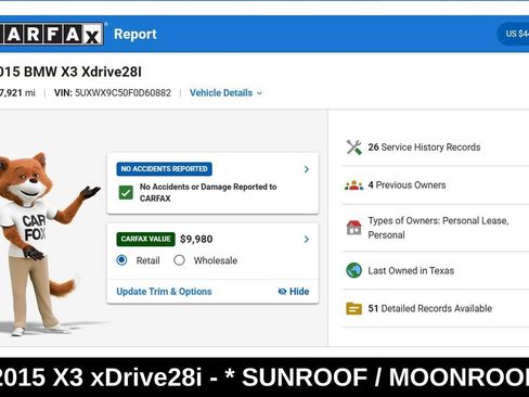 Used 2015 BMW X3 xDrive28i AWD/4WD image 9