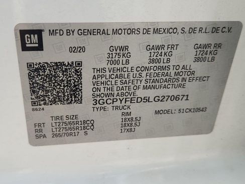 Certified 2020 Chevrolet Silverado 1500 LT Trail Boss AWD/4WD image 7