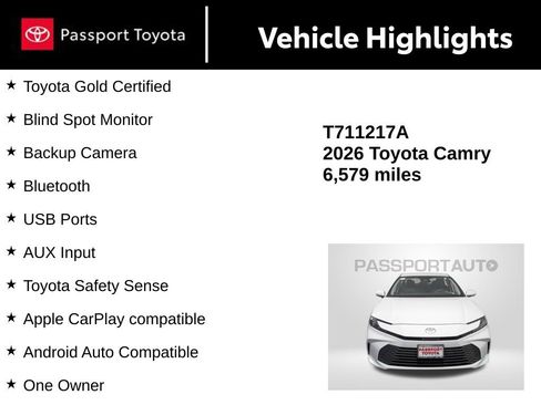 Certified 2026 Toyota Camry LE FWD image 15