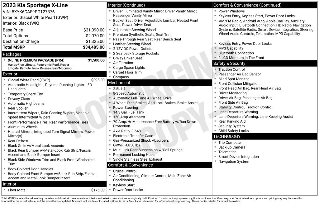 Used 2023 Kia Sportage X-Line w/ X-Line Premium Package AWD/4WD image 65