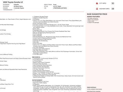 Used 2020 Toyota Corolla LE image 3