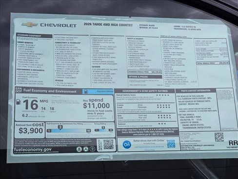 New 2026 Chevrolet Tahoe High Country AWD/4WD image 18