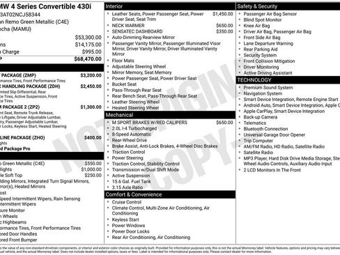 Used 2022 BMW 430i Convertible w/ M Sport Package RWD image 11