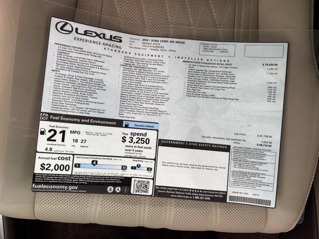 Used 2018 Lexus LS 500 AWD w/ Interior Upgrade Package image 24