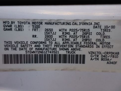 Used 2001 Toyota Tacoma 4x4 Xtracab V6 image 39