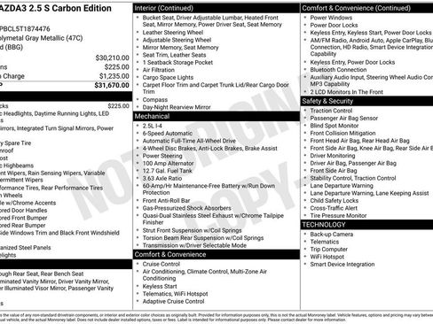 New 2026 MAZDA MAZDA3 Carbon AWD/4WD image 2