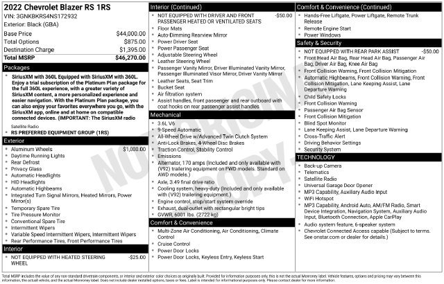 Used 2022 Chevrolet Blazer RS AWD/4WD image 4