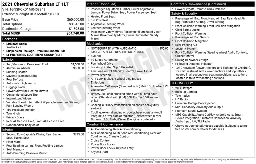 Certified 2021 Chevrolet Suburban LT AWD/4WD image 4