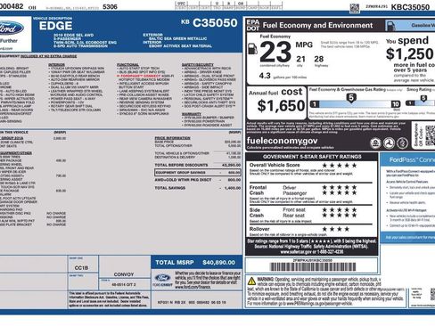 Used 2019 Ford Edge SEL w/ Equipment Group 201A AWD/4WD image 1