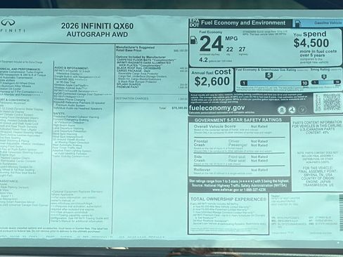 New 2026 INFINITI QX60 Autograph w/ Dark Cargo Package image 14
