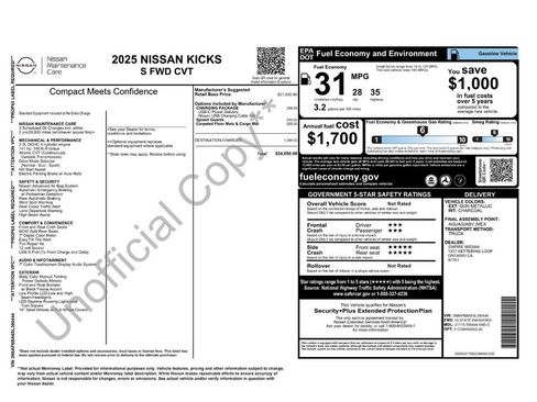 Used 2025 Nissan Kicks S w/ Charging Package FWD image 34