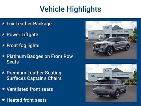 New 2026 Ford Explorer Platinum w/ LUX Leather Package image 3