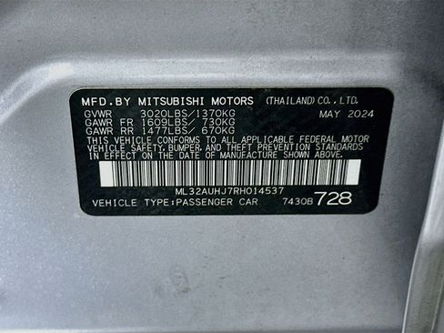 Used 2024 Mitsubishi Mirage ES FWD image 12