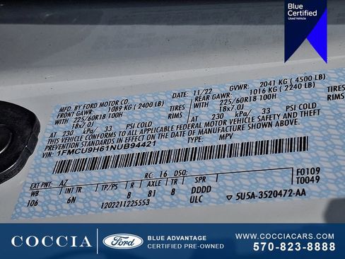Certified 2022 Ford Escape SEL image 28