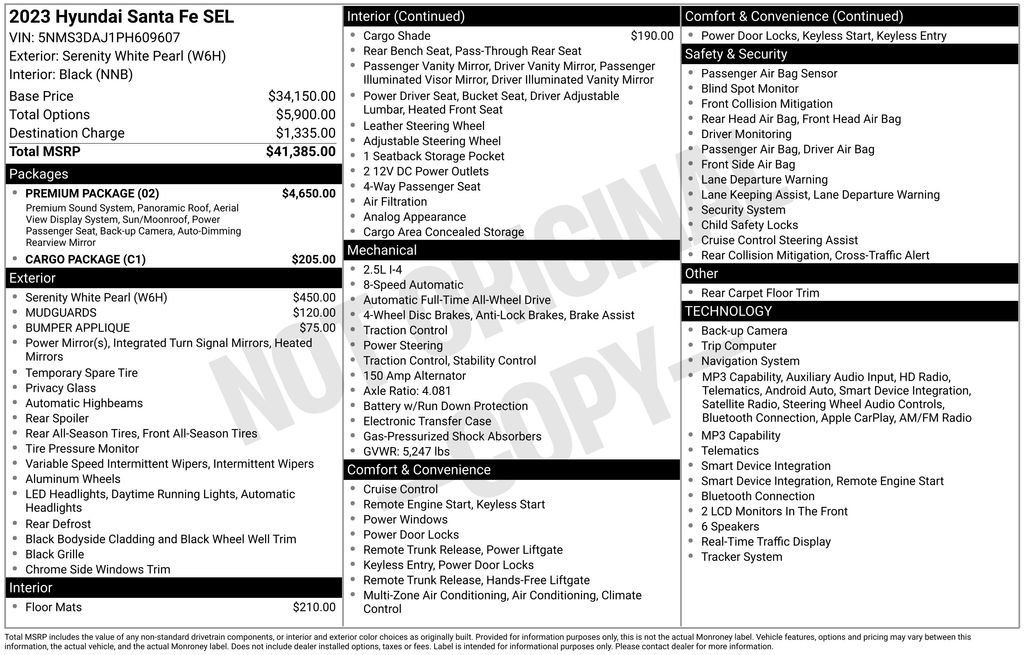 Certified 2023 Hyundai Santa Fe SEL w/ Premium Package AWD/4WD image 3