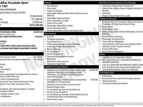 Certified 2023 Cadillac Escalade Sport Platinum w/ LPO, ONYX Package AWD/4WD image 38
