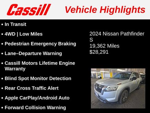 Used 2024 Nissan Pathfinder S AWD/4WD image 3