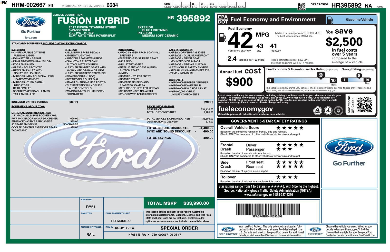 Used 2017 Ford Fusion Titanium FWD image 2