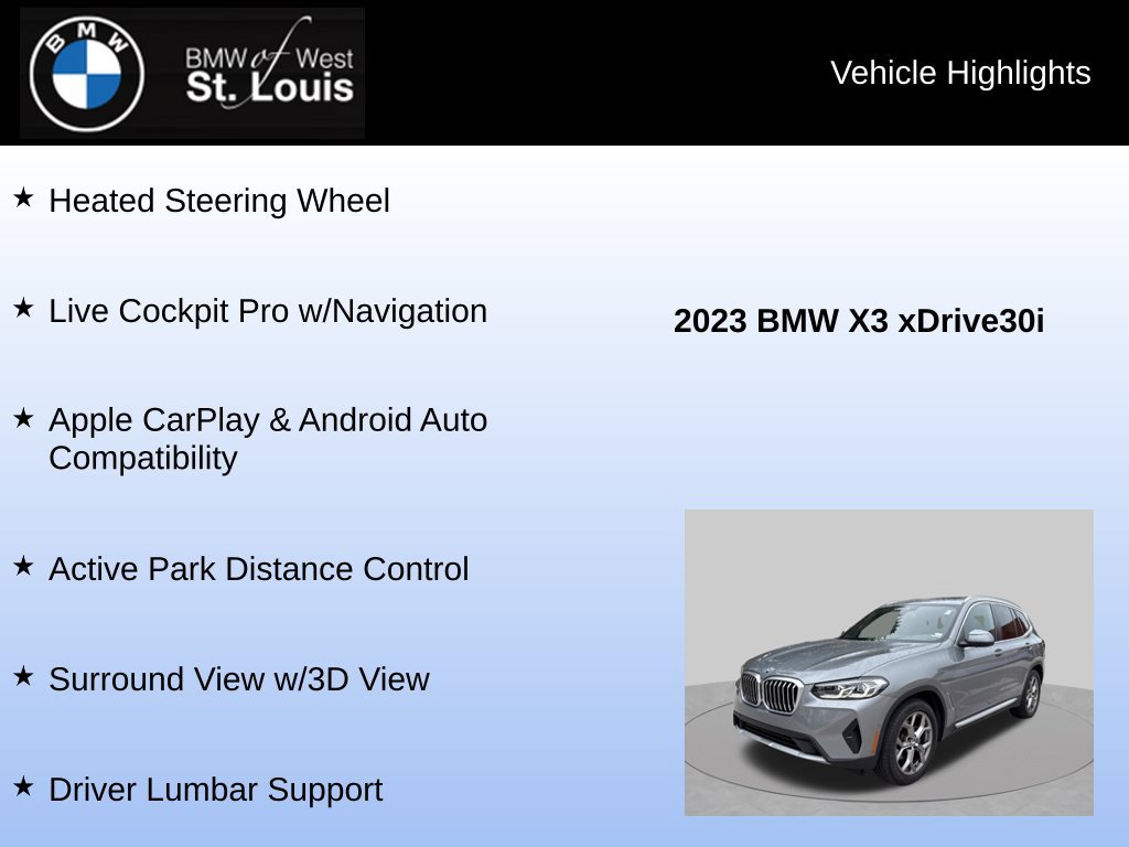 Used 2023 BMW X3 xDrive30i w/ Premium Package w/ZPA AWD/4WD image 16