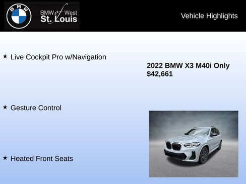 Used 2022 BMW X3 M40i w/ Premium Package image 24