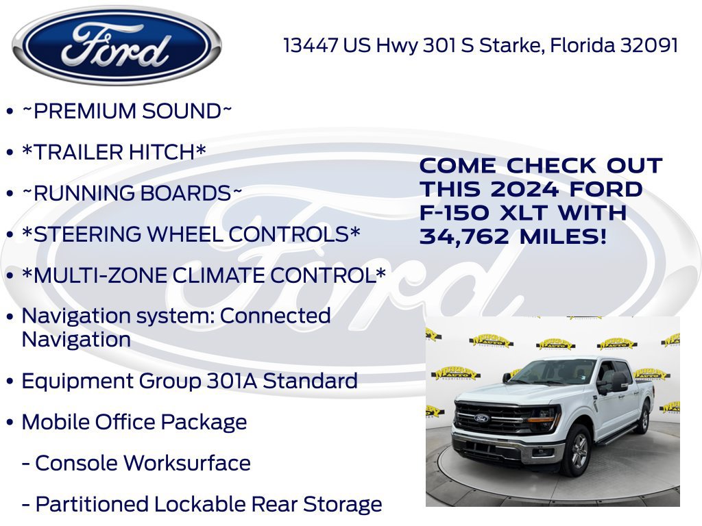 Certified 2024 Ford F150 XLT w/ Mobile Office Package RWD image 17