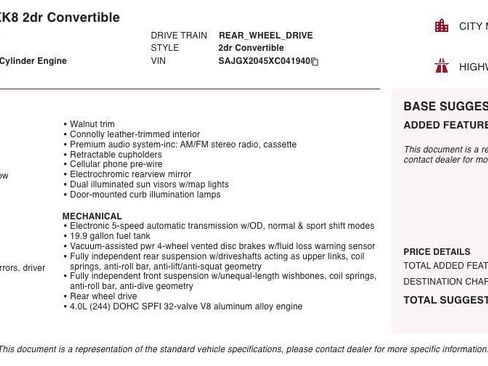 Used 1999 Jaguar XK8 Convertible image 4
