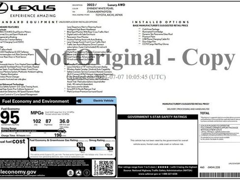 Used 2023 Lexus RZ 450e Premium w/ Accessory Package (Z1) AWD/4WD image 2