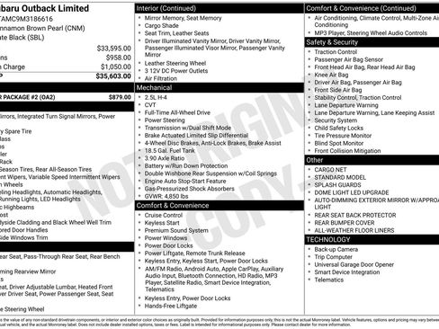 Certified 2021 Subaru Outback Limited w/ Popular Package #2 image 7