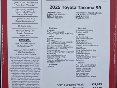 Certified 2025 Toyota Tacoma SR w/ SR Upgrade Package image 40