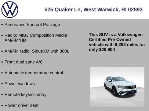 Certified 2024 Volkswagen Tiguan SE w/ Panoramic Sunroof Package AWD/4WD image 7