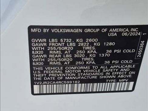 Used 2024 Volkswagen Atlas SE w/ Panoramic Sunroof Package FWD image 19