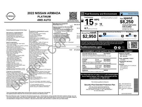 Used 2022 Nissan Armada Platinum w/ Captain's Chairs Package AWD/4WD image 4