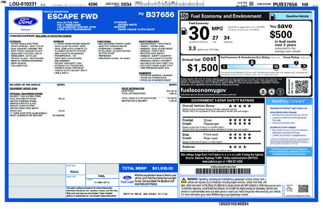 Certified 2023 Ford Escape Active w/ Cold Weather Package FWD image 37