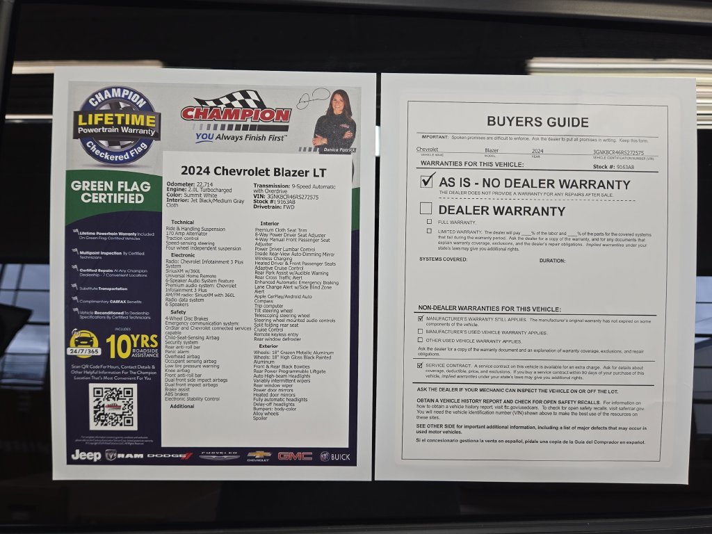 Used 2024 Chevrolet Blazer LT w/ Convenience Package FWD image 32