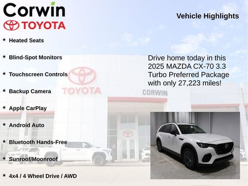 Used 2025 MAZDA CX-70 3.3 Turbo w/ Preferred Package image 6