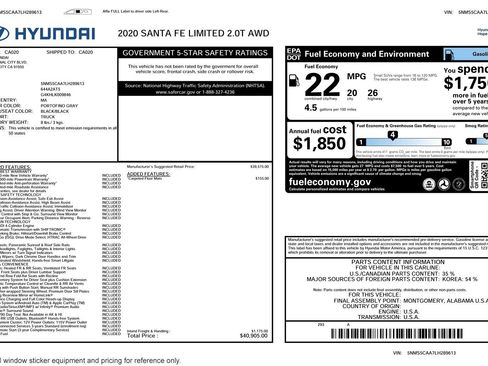 Used 2020 Hyundai Santa Fe Limited image 2